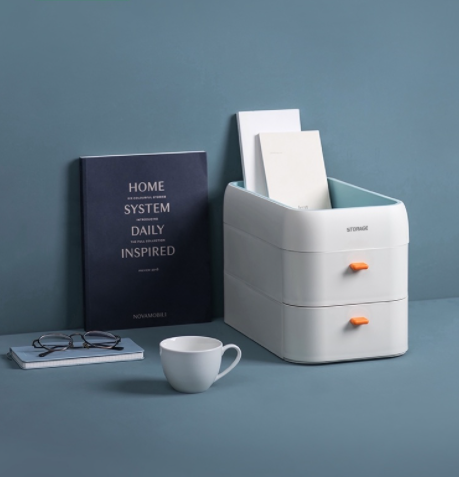 办公桌面收纳盒塑料抽屉式收纳柜办公室置物架用品文件整理箱